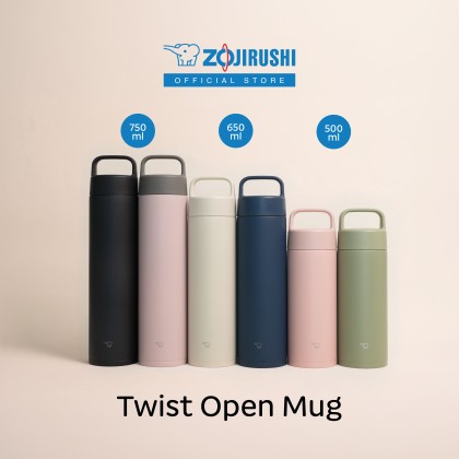 ZOJIRUSHI 0.5L/0.65L/0.75L S/S TWIST OPEN MUG - SM-RS50/RS65/RB75E