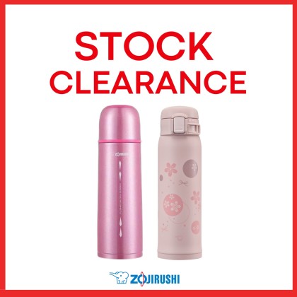 ZOJIRUSHI 0.48L/0.5L S/S ONE TOUCH FLIP-OPEN MUG & BOTTLE WITH CUP - SM-SK-48EMM/SV-GR-50