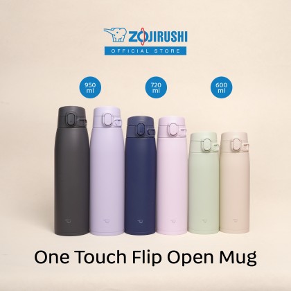 ZOJIRUSHI 0.6L/0.72L/0.95L S/S ONE TOUCH FLIP-OPEN MUG - SM-VB60/72/95